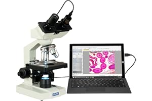 OMAX - 40X-2500X LED Binocular Lab Compound Microscope w/ 5MP Camera and Mechanical Stage - M82EZ-C50S
