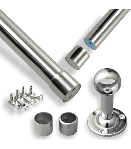 Heavy Duty Wardrobe Rail – 3.0mm Thick Aluminum Alloy, Anti-Slip, Max Load 300 Lbs, 120cm Length