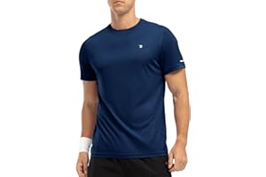 Rdruko Mens UV Swim Top Short Sleeve Rash Guard Shirts UPF 50+ Quick Dry Running Outdoor Sport Gym Tops