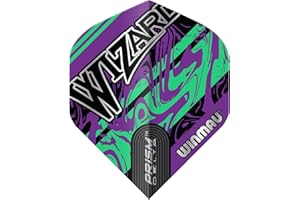 WINMAU Prism Delta Wizard Fioletowy i zielony Loty do rzutek - 1 zestaw w opakowaniu (łącznie 3 loty)