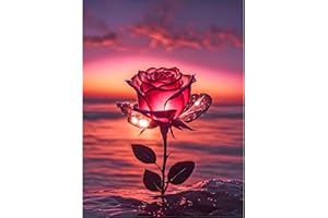 DPIDEA Diamond Painting Rosa, pintura de diamante 5D DIY Diamond Painting, Kit de pintura con diamantes para la Decoración 30X40 cm