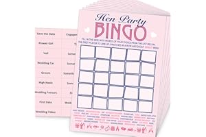 Hen Party Bingo Game – 20 Player Bingo Cards with Calling Cards & Word Grid – Fun Hen Do Game for Bride Tribe – Bridal Shower