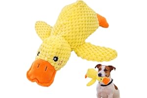 BAOQIFONG Canard Apaisant Pour Chien, Jouet À Mâcher En Peluche Jaune, Jouet Couineur De Canard Pour Chien, Oreiller Apaisant Confortable Et Doux Pour Ennui Extérieur Intérieur Grand Moyen Et Petits Chiens
