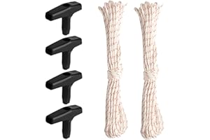 HexinYigjly 2 RollsPull Cord for Petrol Lawnmower Pull Cords, 3.5mm x 10m/32.8Ft, Lawn Mower Recoil Ropes Replacement with 4 Recoil Starter Rope Pull Cord Handles, for Chainsaw Trimmer Engine Starter