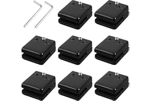 Neoteck Morsetto Vetro 8 Pezzi 10-12mm Acciaio Inossidabile 304 Supporto Vetro Regolabile Forma Quadrata con 2 Chiavi Esagonali per Ringhiera Balaustra Corrimano della Scala -Nero