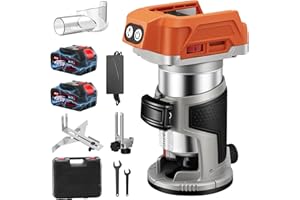Yofuly Cordless Palm Router for Makita 18V 21V Battery - 2Pcs * 3.0Ah Battery 30000RPM 800W Wood Router Trimmer Tool 40mm Stroke Height Hand Router for Woodworking