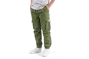 NATUST Boys Cargo Trousers Kids Joggers Pants