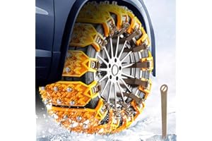 JOYFAN 2PCS Universal Anti-Slip Car Chains - All Season Anti-Skid Snow Chains for Snow, Ice, Mud - Fit SUV, Offroad Truck Tire Width 165mm-265mm/6.5-10.4''
