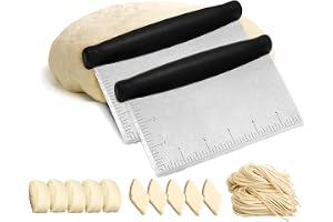 2-pack rostfritt stål bakverk mixerskärare och bänkskrapset, effektivt mångsidigt kök bakverktyg med ergonomiskt grepphandtag