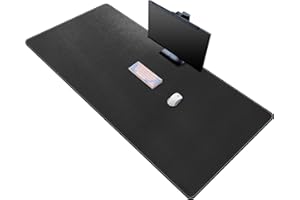CENNBIE Alfombrilla de escritorio,160x80cm alfombrilla ratón de cuero, almohadilla de mesa, protector mesa escritorio de gran tamaño Impermeable y antideslizante，Apto para oficina/hogar(negro)