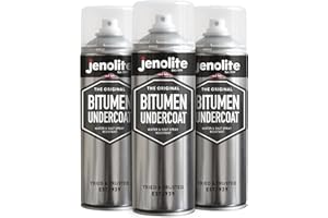 JENOLITE Joint de soubassement peinture au bitume | NOIR | Aérosol anti-corrosion | Scellant de soubassement de voiture, réparation de gouttière, scellant de toit | 3 x 500ml