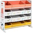 Scaffale Giocattoli SONGMICS Con 7 Cestini - Organizzatore Cameretta Bambini, Bianco, 60x60cm - Foto 9