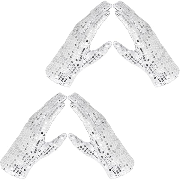 Pailletten-Handschuhe Schwarz Glitzernd – Einheitsgröße Für Damen/Herren, 80s/90s Party, Disco, Karneval