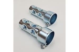 BILLET PROOF DESIGNS 4” SHORT Exhaust Baffles for 1-3/4" OD Exhaust Pipes & Mufflers – Noise Reducer/Silencer - SOLD AS A PAIR w/Mounting Nut & Bolt – Galvanized Steel – Motorcycle, Harley, Chopper, Bobber, Cafe Racer