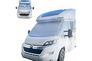 Marvix External Windscreen Thermal Screen Cab Cover For Fiat Ducato Boxer Relay X250/290 from 2006-2025 Campervan Motorhome Premium 8mm Insulation Silver Blind