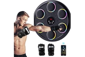 UNICHEFRY Music Boxing Machine - Tirapugni Musicale da Parete con 12 Velocità e Modalità Luce, Bluetooth, Macchina da Boxe per Allenamento Casa, Include Guanti MMA, per Allenamento Casa Adulti e Bambini