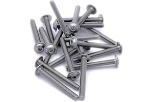 SINGULARITY SUPPLIES M6 (6mm x 35mm) Flanged Hex Socket Button Machine Screw (Bolt) - Stainless Steel (A2) (Pack of 20)