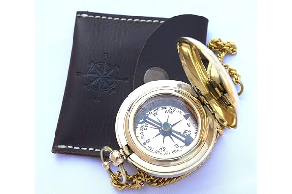 Vintage Boussole par Euphoria Collection Laiton massif Compass|compass dans une boîte/Case|compass Hiking|pocket Boussole Outdoor|navigation nautique antique Boussole Marine solide