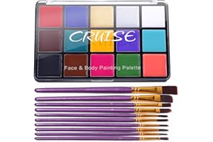 UCANBE 15 Colors Painting Palette Makeup Kit with 10 Pcs Professional Artist Brushes (Classic)