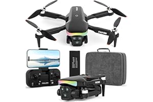 FAKJANK F417 GPS Drone con telecamera 4K per adulto bambini,LED RGB obiettivo elettrico regolabile 90°,GPS Drone professionale 5GHz WiFi Live video,RC FPV drone ritorno automatico,Seguimi,Borsetta,sotto 250g