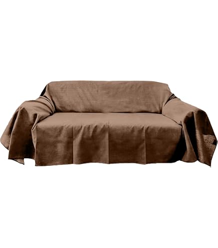 Home Tresor - Telo Arredo Copritutto | Gran Foulard Divano e Letto Copriletto Copridivano Arredatutto | Lenzuolo Multiuso (cm. 170 x 280, Marrone