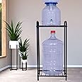 D&V Engineering Metal Water Dispenser Stand, 2-Tier Flower Pot Stand, 2.2 ft Tall Water Filter Stand - Black