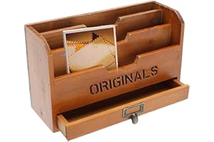 LearnLyrics Porta file da parete - Porta lettere da ufficio, porta file in legno | Organizzatore di lettere in legno di file da parete a tre griglie, cassetto portadocumenti portalettere per