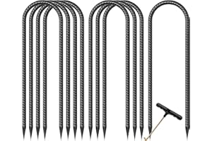 UROVIBOSCR Trampoline Stakes Trampoline Anchors High Wind Heavy Duty Trampoline Accessories Galvanized Steel Set of 8 for Trampolines, Swing Sets, Canopies, Camping Tarps, Trapping, Sheds, Dog Tie Out