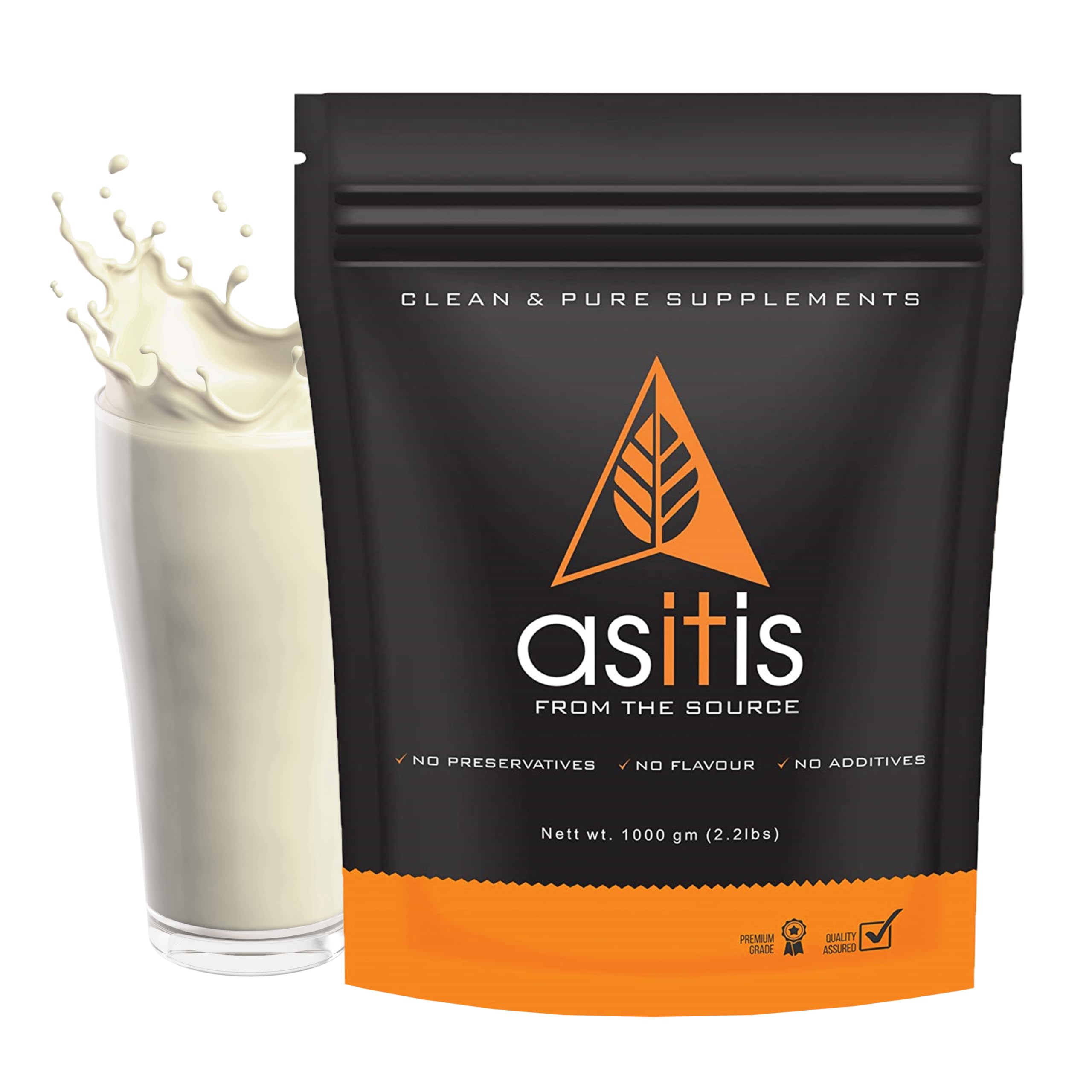 Asitis Nutrition 100% Pure Micellar Casein, 25 Gram Protein & 5.3 Gm Bcaa Per Serving, Slow Absorbing Protein With Overnight 