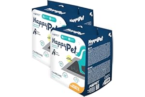 Funhobby Italia Srl Tappetini igienici assorbenti con Carbone Attivo Anti Odore e Anti Macchia per Animali Domestici Pannolini per Cane 60x60 100 pz