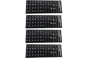 DHWEKU Adesivi Tastiera Italiana, 4 Pezzi Adesivi sostitutivi per la Lingua Italiana, per Conversione Layout, per Qualsiasi Tastiera Standard, Trasforma la tua Tastiera in Italiano, Nero