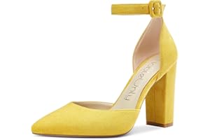 NobleOnly Mujer Hebilla Tira de Tobillo Forro de Piel Zapatos de Tacón 10CM High Heels Pumps