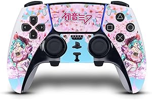 Head Case Designs Licenza Ufficiale Hatsune Miku Sakura Grafiche Vinile Sticker Gaming Pelle Adesivo Compatibile con Sony Playstation 5 PS5 DualSense Edge Controller