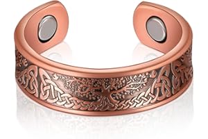 Jadive Magnetischer Kupferring aus Reinem Kupfer Verstellbare Ringe für Damen und Herren Magnetring mit Starken Magneten Magnet Fingerring für Mutter Ehefrau Tochter Frauentag Geburtstag Geschenk