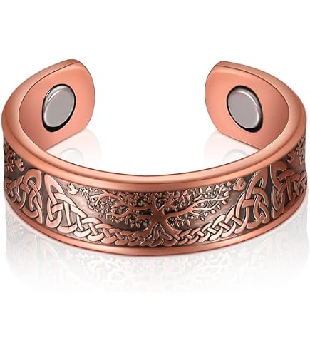 Bagues Magnétiques En Cuivre Pur – Lot De 4 Bagues Réglables Pour Femmes Et Hommes, Avec Aimants Néodyme - 11