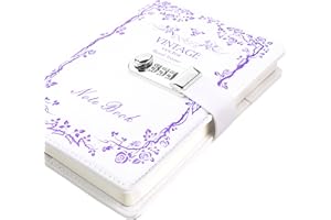 ZXHQ Diario chiudibile a chiave per ragazze e donne, diario con serratura segreta con motivo squisito, diario ricaricabile in ecopelle, taccuino per scrivere, formato A5 (8,5 × 5,9 pollici) Stile6
