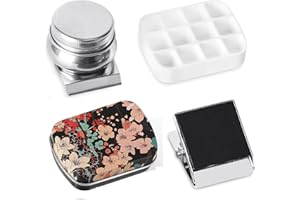 XHDIGI Tragbare Aquarell-Zinnpalette, 12 Fächer, Mini-Blechbox, Künstler, Reisen, Malaufbewahrung, Outdoor, Aquarell-Skizzen-Set mit magnetischem Clip und Öltopf aus Edelstahl