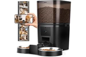 Nobleza Comedero Gato Automático 6L con Cámara 1080P 120°: App Control, WiFi 5G/2.4G, Audio Bidireccional, Llamadas Mascotas, Detección Movimiento + Sello Hermético ¡Control Remoto Total!