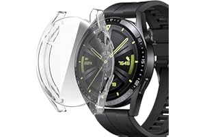 sciuU Etui do Huawei GT 3 46 mm, etui ochronne z elastyczną osłoną ekranu TPU, odporne na wstrząsy specjalnie do Smart Watch GT3 - przezroczyste