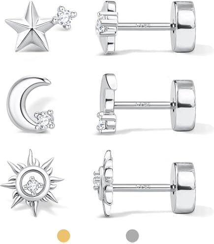 SALAN Orecchini in Argento Sterling 925 Minimalisti