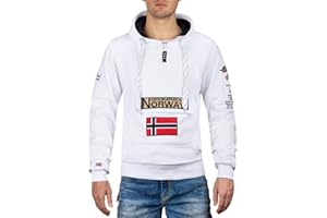 Geographical Norway Męska bluza z kapturem z zamkiem błyskawicznym z kieszenią na brzuch, długi rękaw, bluza z kapturem, na czas wolny, na co dzień