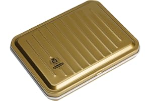 ‎SCHMINCKE Schmincke – HORADAM® AQUARELL Farbkasten kompakter, Gold-lackierter Metallkasten mit 6 feinsten Aquarellfarben in Goldtönen, 74665097, Platz für 12 weitere Näpfchen