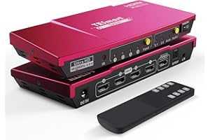 TESmart HDMI Switch 4K 60Hz HDMI Switcher HDR 4 Entradas 1 Salida HDMI Splitter con Mando a Distancia IR Contral&2.0/5.1 Salida de Audio Compatible con Full HD HD1080P 3D Dolby Vision