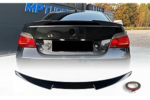 MpTuned BMW E60 M4 Stil Heckspoiler glänzend schwarz für 5er 2004–2009 Limousine 518i, 520i, 525i, 530i, 535i, 550i, 518d, 520d, 525d, 530d