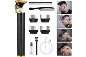 URAQT Cordless Hair Clippers for Men - Electric Beard Trimmer Set, Waterproof Detail Beard Shaver, T-Blade Trimmer Grooming Kit with 4 Guide Combs and 2 Hair Combs