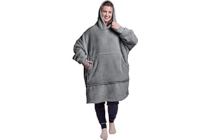 Silentnight Snugsie Oversized Blanket Hoodie – Big Ultra Soft Sherpa Fleece Warm Cosy Hooded Giant Wearable Blanket Hoody Throw for Women Men Adults Teens – Charcoal Grey