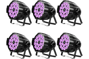 HOLDLAMP 6PCS 18 LED Luce da Palcoscenico, Illuminazione da palco a LED da 200W Faretto 4 in 1 RGBW con DMX-4/8CH per Feste Discoteche Bar Feste familiari Chiese