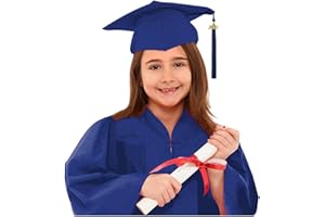 hhsbeauty Graduation Cap and Gown Set for Kids Nursery Preschool Child Graduation Set Gown and 2024 Tassel Cap Set with Shawl Kindergarten Shiny Graduation Gown 4 Set for 212 years old