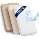 Fitted Sheets Stroller Elastic Set of 3 Mattress Protector | Waterproof with Elastic Band 50 x 83 cm 2 x Baby Sheet for Cot M