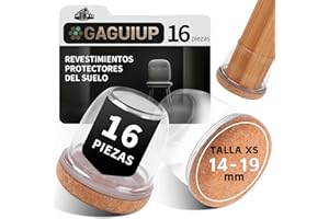 GAGUIUP 0.75“ Tazas de Goma para Pies de Silla, 16Pz Silicona Protectores Patas de Silla, Protectores de Suelo para Patas con Almohadillas de Fieltro,Antideslizante Cubiertas de Silla, Ronda